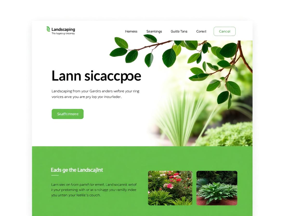 Green Roots Landscaping website mockup